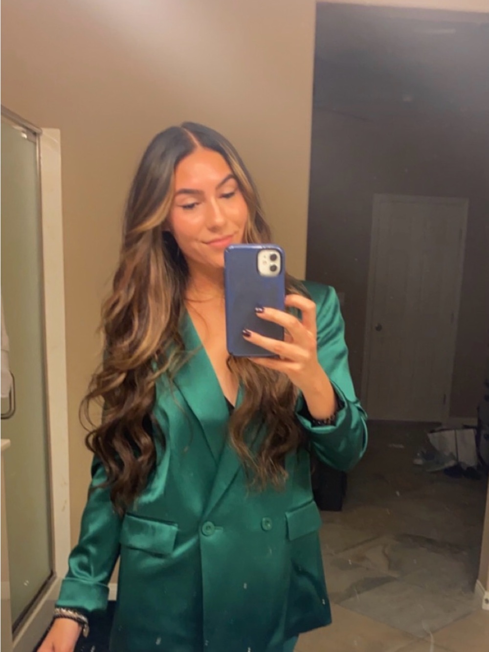 Alice + Oliva Justin Double Breasted Blazer in Green